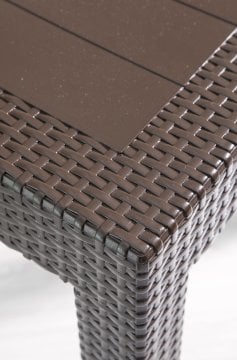 Rattan 80*80 Masa Seti - Kahve