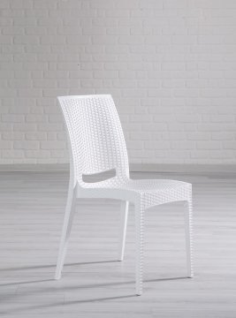 Rattan 80*80 Masa Seti - Beyaz