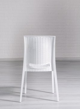 Rattan 80*80 Masa Seti - Beyaz