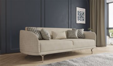 Bendis 3 Seater Sofa - Silver