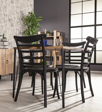 Nero Table - 4 Adet Efes Chair - Black