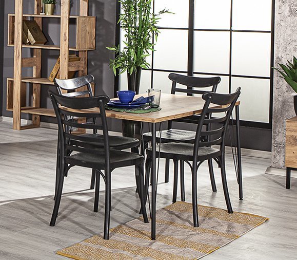 Nero Table - 4 Adet Efes Chair - Black