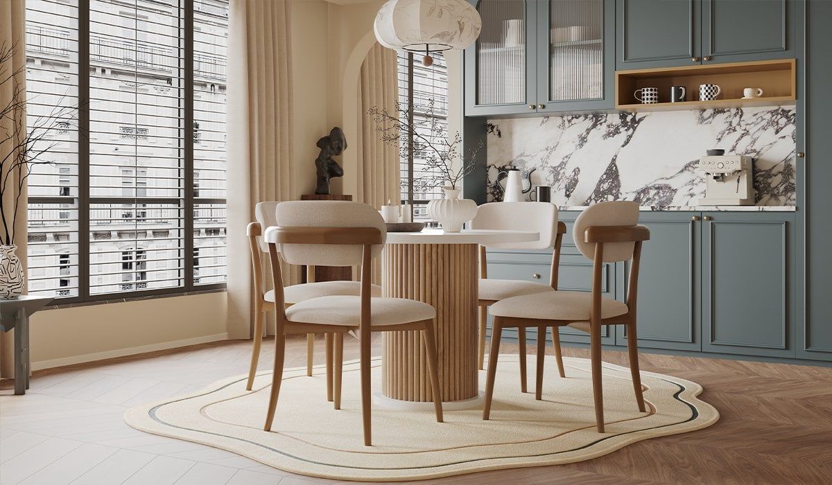 Bohem Kitchen Table Set - White