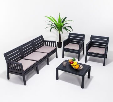 Lara Large Bahçe Balkon Oturma Grubu - Çok Renkli