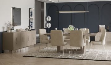 Bendis Dining Room Set - Silver
