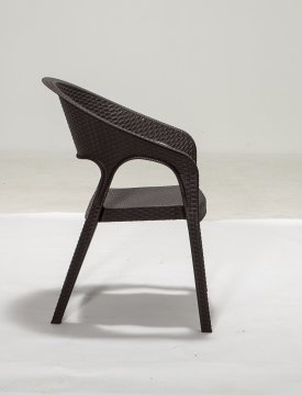 Garden 90*150 Rattan Masa Seti - Kahve