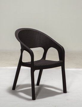 Garden 90*150 Rattan Masa Seti - Kahve