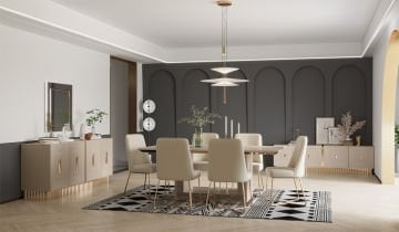 Bendis Dining Room Set - Gold