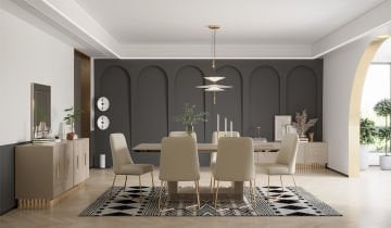 Bendis Dining Room Set - Gold