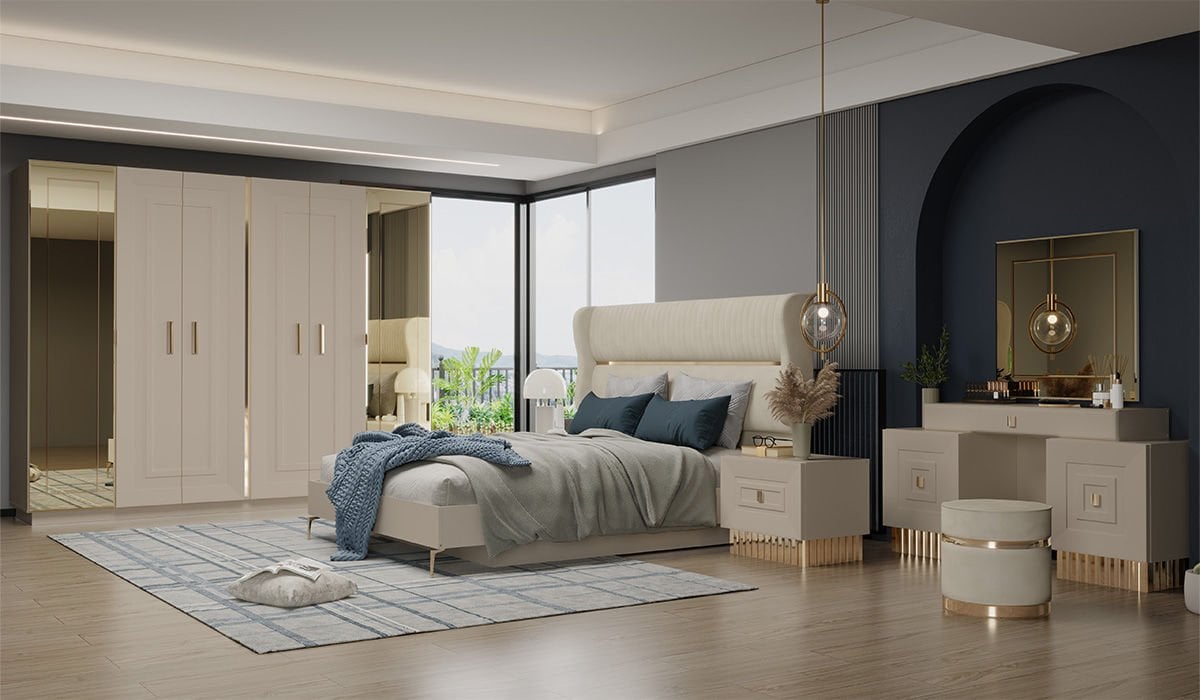 Bendis Bedroom Set - Gold