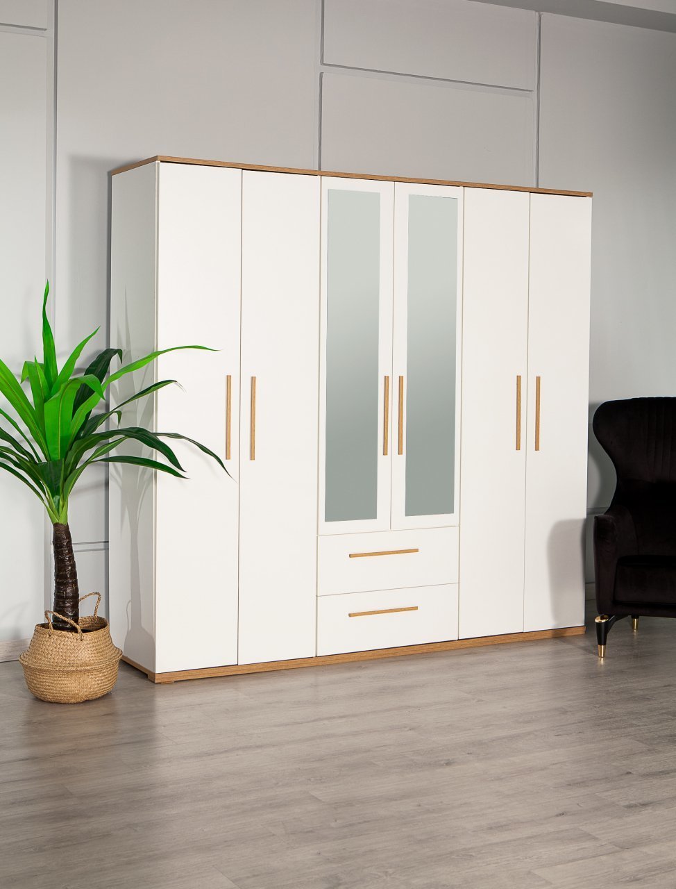 Eva 602 - 6 Kapaklı With Mirror Gardrobe
