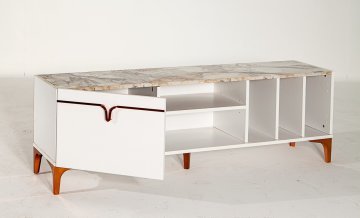 Pietra Tv Side Table - Efes White