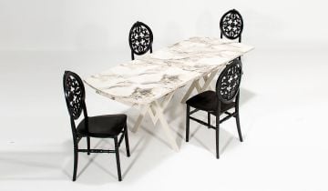Castella ( Efes White ) / Venüs Table Set - Black