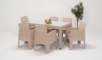 Apex Rattan Large Oturma Grubu (Camlı)