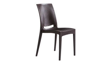 90*150 Rattan Masa Seti - Antrasit Camsız Kolsuz