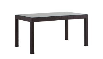 90*150 Rattan Table set - Antrasit Glass With arm