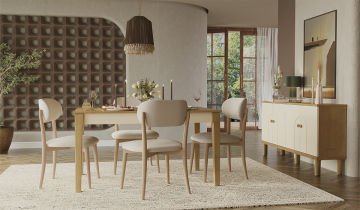 Eco Bohem Yemek Odası Takımı - Sarı