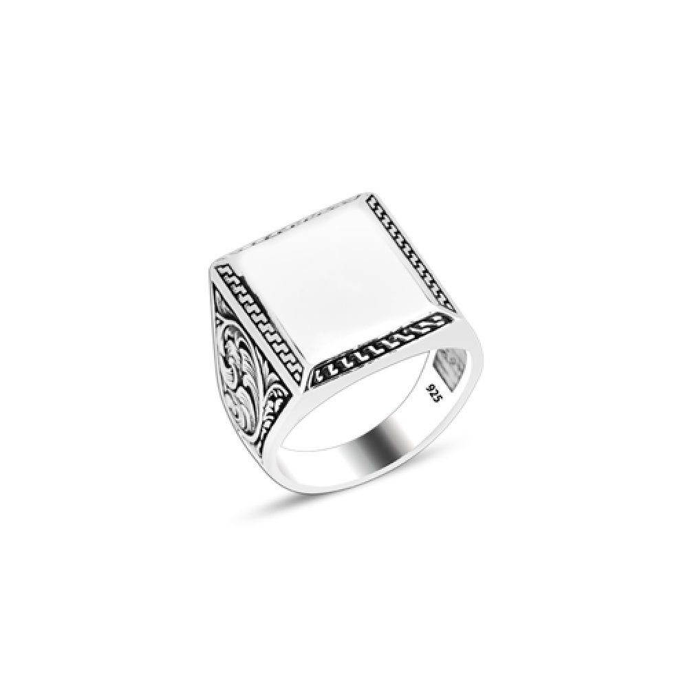 Beelo Silver 925K Gümüş Kare Yüzük