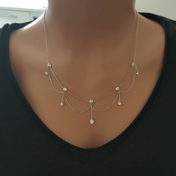 Beelo Silver Gümüş 925K Gümüş Tasarım Tasarım Taşlı  Kolye