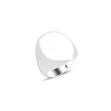 Beelo Silver 925K Gümüş Oval Erkek Yüzük
