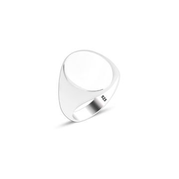 Beelo Silver 925K Gümüş Oval Erkek Yüzük