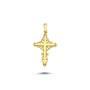 Beelo Gold 14K Altın Haç Özel Tasarım Kolye Ucu