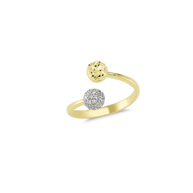 Beelo Gold 14K Altın Tasarım Elmas Kesim Taşlı Yüzük