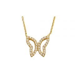 Beelo Gold 14K Altın Kelebek Kanadı Kolye BGKL010