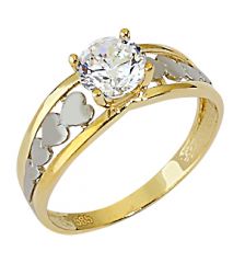 Beelo Gold 14K Altın Tek Taş Yüzük YTT030