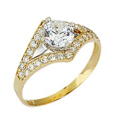 Beelo Gold 14K Altın Tek Taş Yüzük YTT034