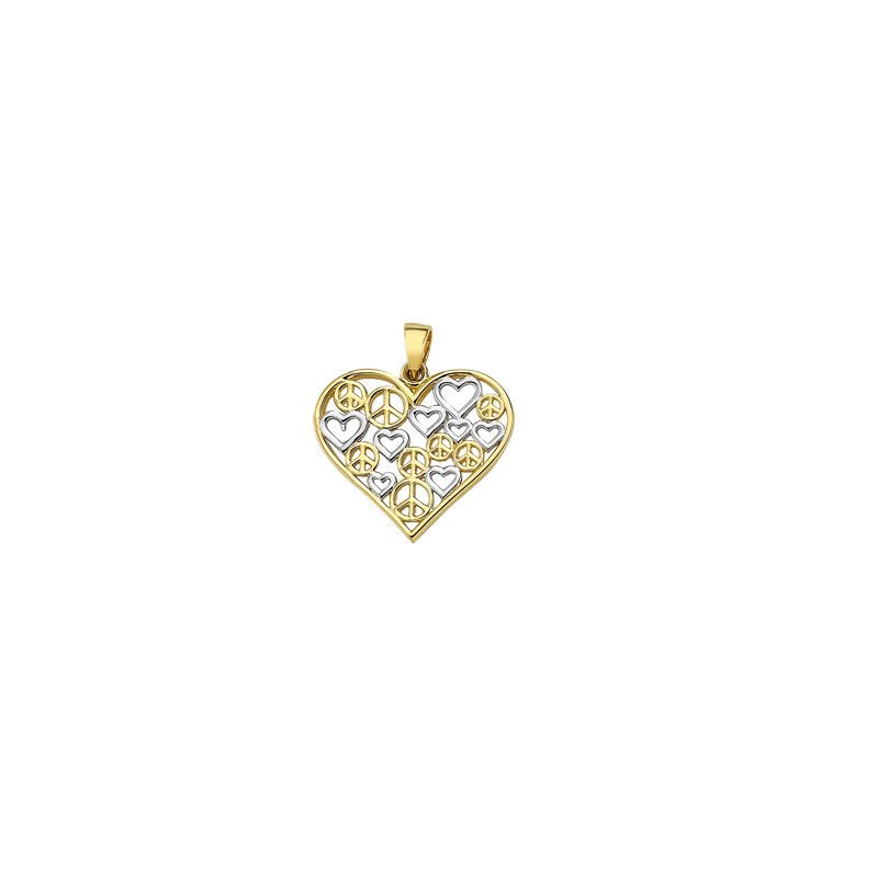 Beelo Gold 14K Altın Tasarım Kalp Barış İşareti Kolye Ucu