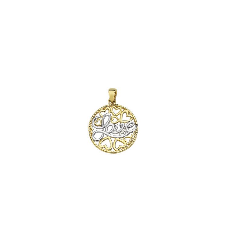 Beelo Gold 14K Altın Tasarım Love Yazılı  Kolye Ucu