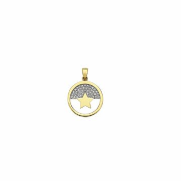 Beelo Gold 14K Altın Tasarım Yıldız Halka Kolye Ucu