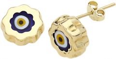 Beelo Gold 14K Altın Nazar Papatya Küpe