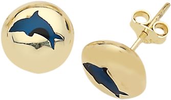 Beelo Gold 14K Altın Nazar Balık Küpe