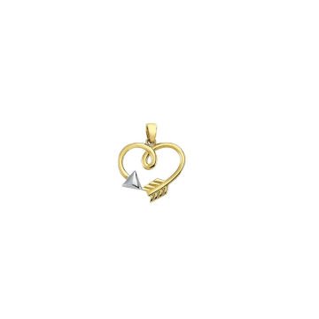 Beelo Gold 14K Altın Oklu Kalp Kolye Ucu