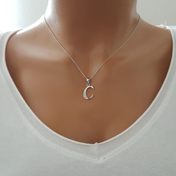 Beelo Silver  925K Gümüş Harf İsim  Kolye