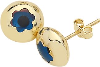 Beelo Gold 14K Altın Nazar Papatya Küpe