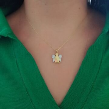 Beelo Gold 14K Altın Melek Peri Kız Kolye Ucu