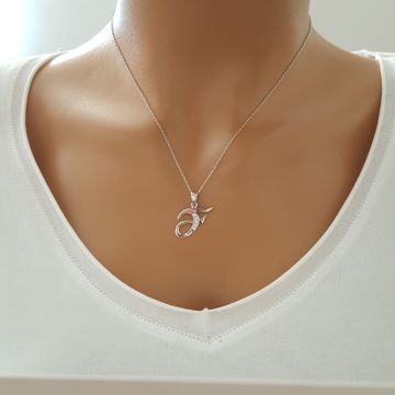 Beelo Silver  925K Gümüş Harf İsim  Kolye