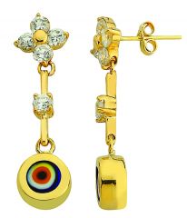 Beelo Gold 14K Altın Nazar Küpe