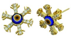 Beelo Gold 14K Altın Nazar Kar Tanesi Küpe