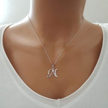 Beelo Silver 925K Gümüş Harf İsim Kolye