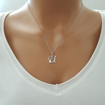 Beelo Silver 925K Gümüş Harf İsim Kolye