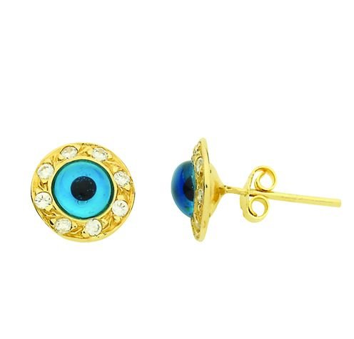Beelo Gold 14K Altın Nazar Küpe