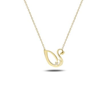 Beelo Silver Pırlanta Kuğu Gümüş Kolye