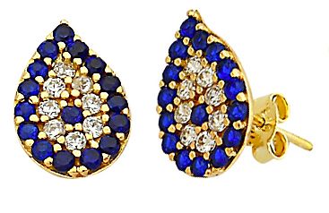 Beelo Gold 14K Altın Nazar Su Damlası Küpe