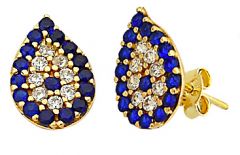 Beelo Gold 14K Altın Nazar Su Damlası Küpe
