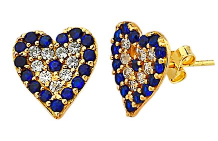 Beelo Gold 14K Altın Nazar Kalp Küpe