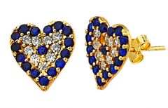 Beelo Gold 14K Altın Nazar Kalp Küpe